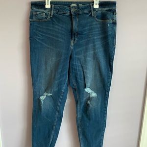 Rockstar super skinny high-rise ripped knee jeans
